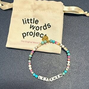 "LET THEM" Turquoise & Pink Kids Beaded Bracelet